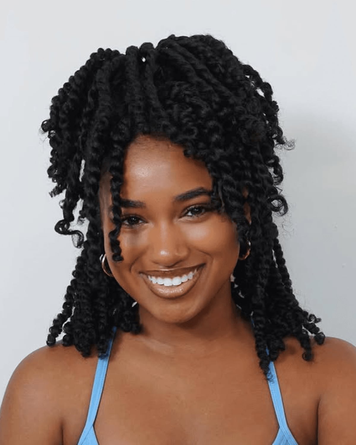 Collarbone Black Curly With Highlights Collarbone Black Curly With Highlights — Simple Natural Hair Hairstyles