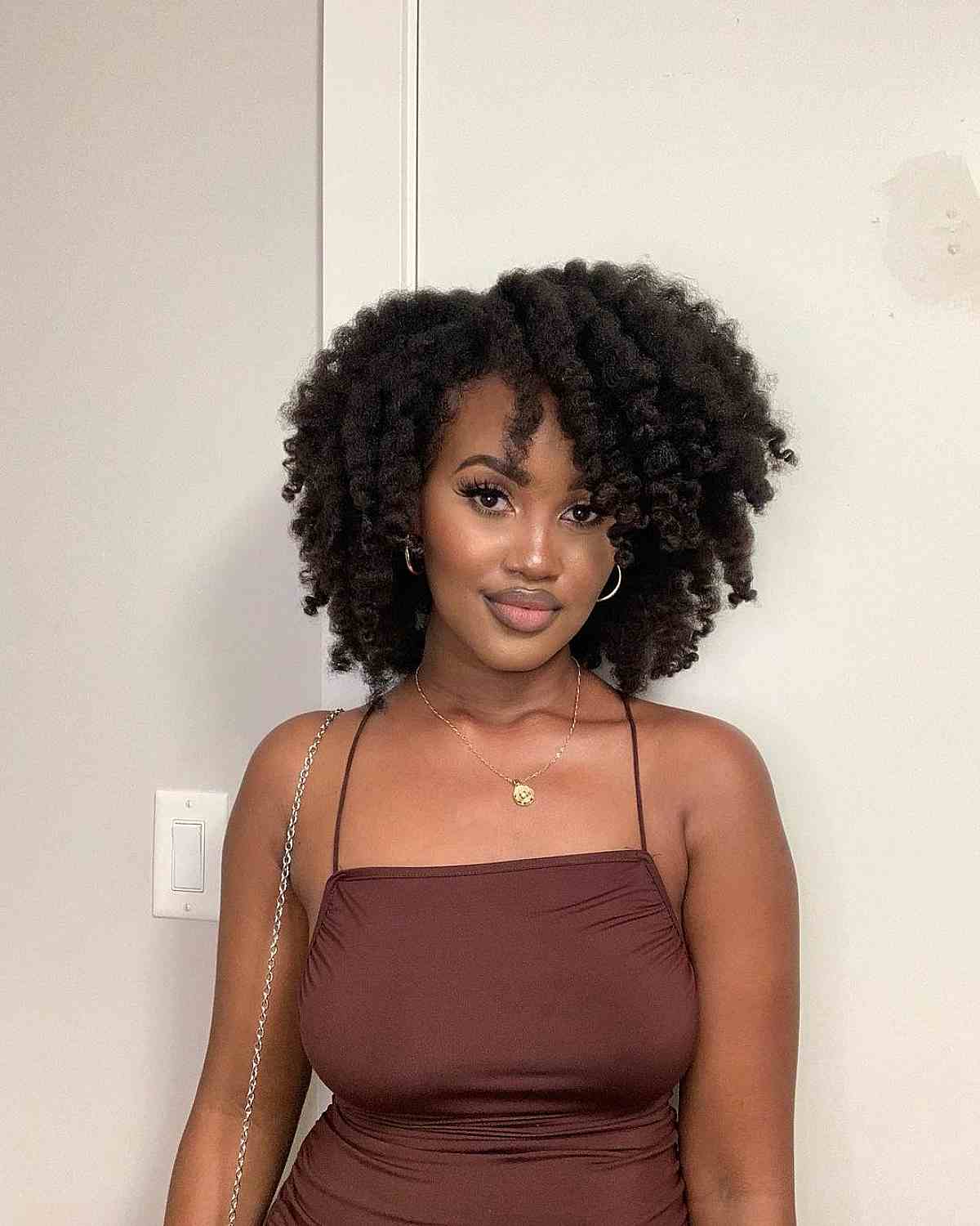 Shoulder Black Layers With Defined Curls Shoulder Black Layers With Defined Curls — Simple Natural Hair Hairstyles