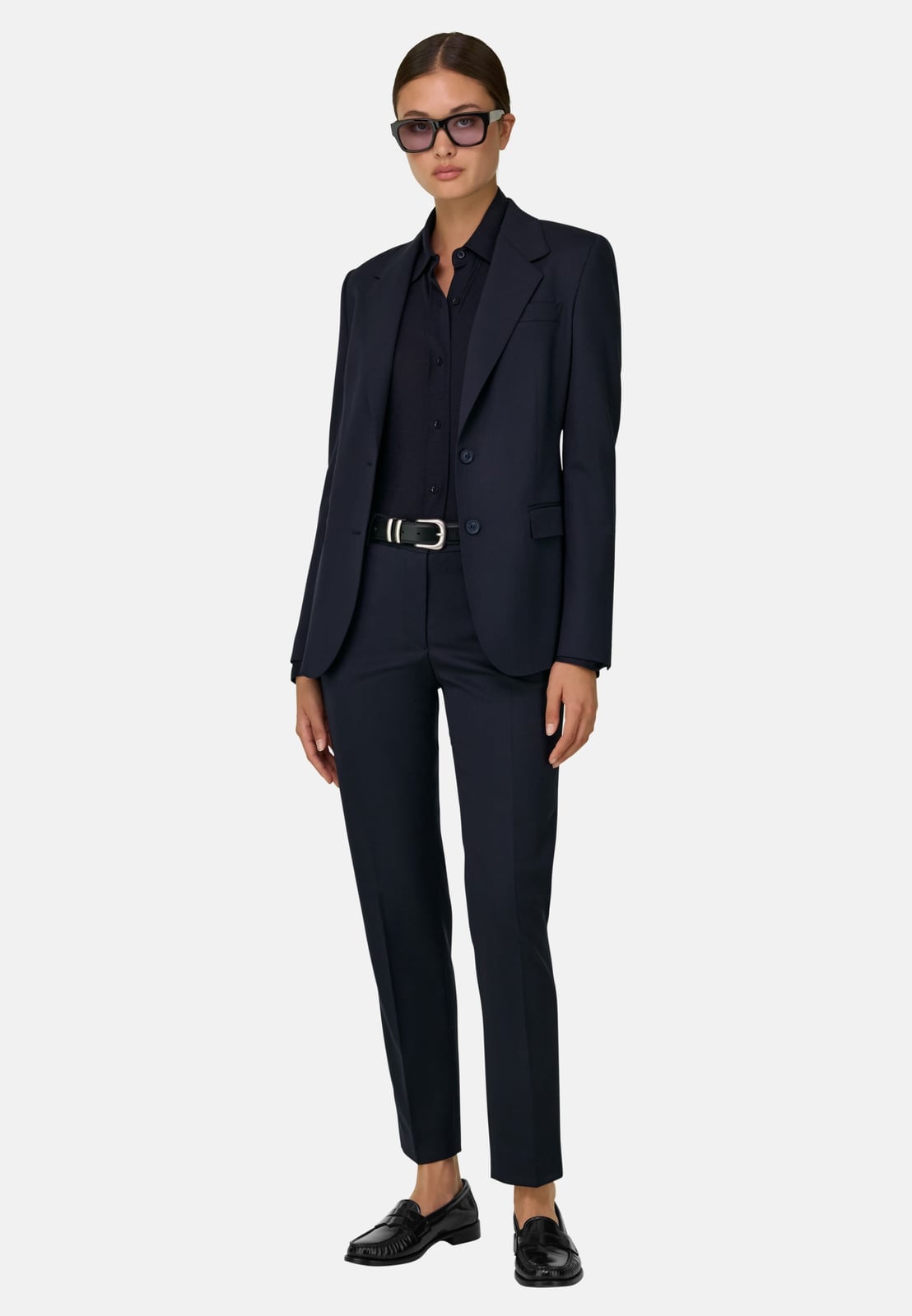 Navy Blue Wool Blend Suit Trousers Navy Blue Wool Blend Suit Trousers — Simple Navy Blue Pants Outfits