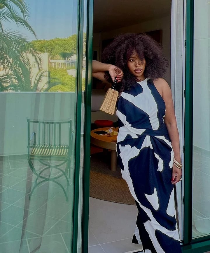 Abstract Print Black and White Maxi Wrap Dress Abstract Print Black and White Maxi Wrap Dress — Simple Negros Outfits