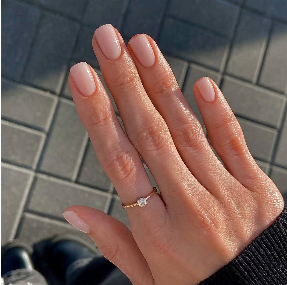 Opaque Milky Pink Short Soft Square Nails Opaque Milky Pink Short Soft Square Nails — Simple Neutral Nails Colors