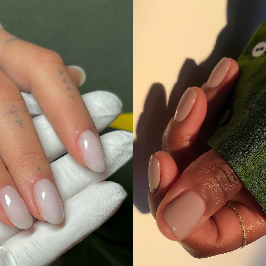 Sheer Milky White Short Oval Nails Sheer Milky White Short Oval Nails — Simple Neutral Nails Colors