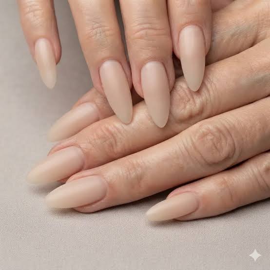 Glossy Neutral Nude Short Almond Nails, миндаль Glossy Neutral Nude Short Almond Nails, миндаль — Simple Neutral Nails Colors