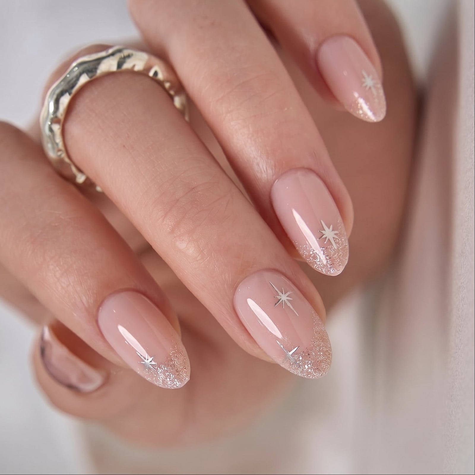 Short Milky Nude Soft Square Nails — Simple Nude Nails