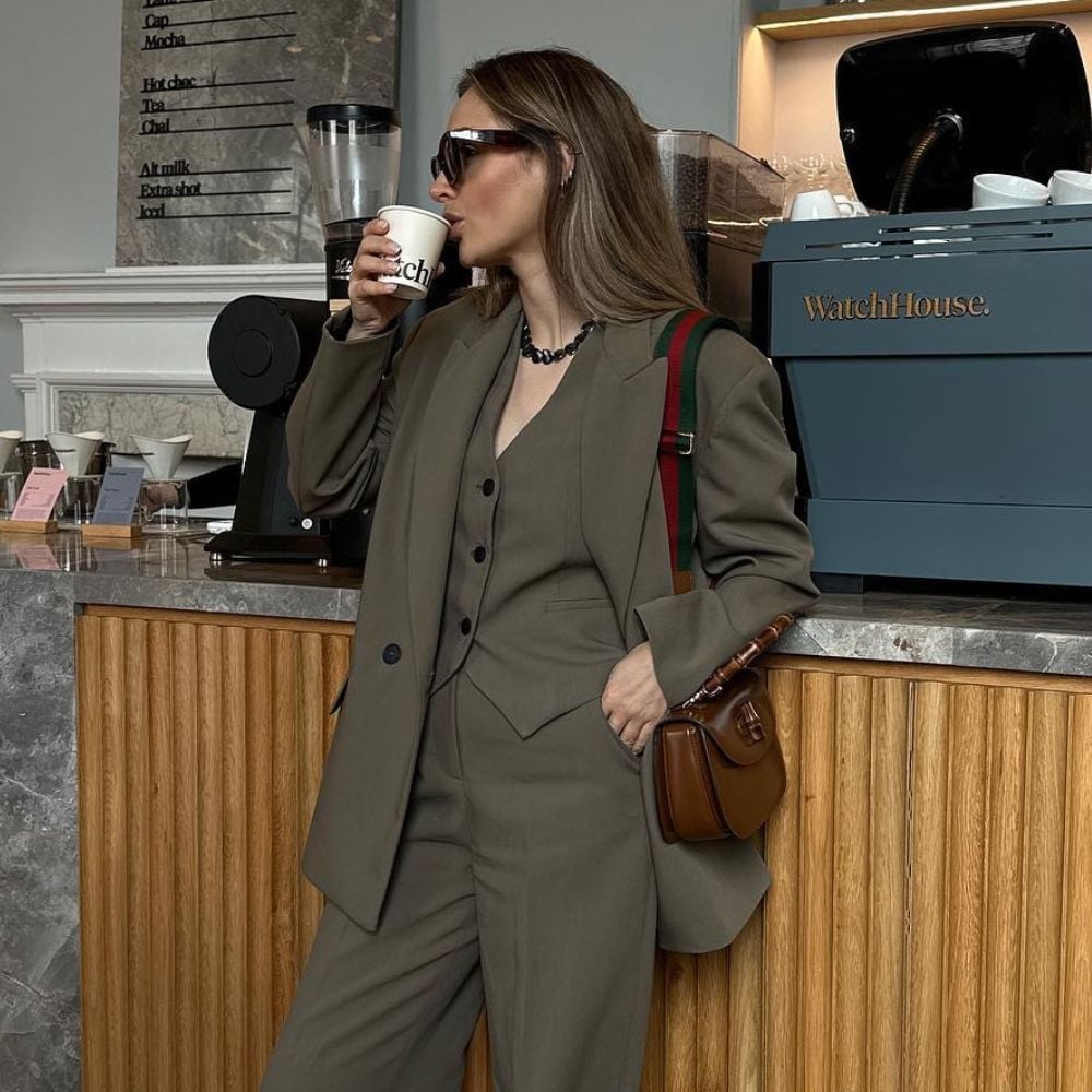 Olive Green Three-Piece Suit Olive Green Three-Piece Suit — Simple Olive Green Outfits