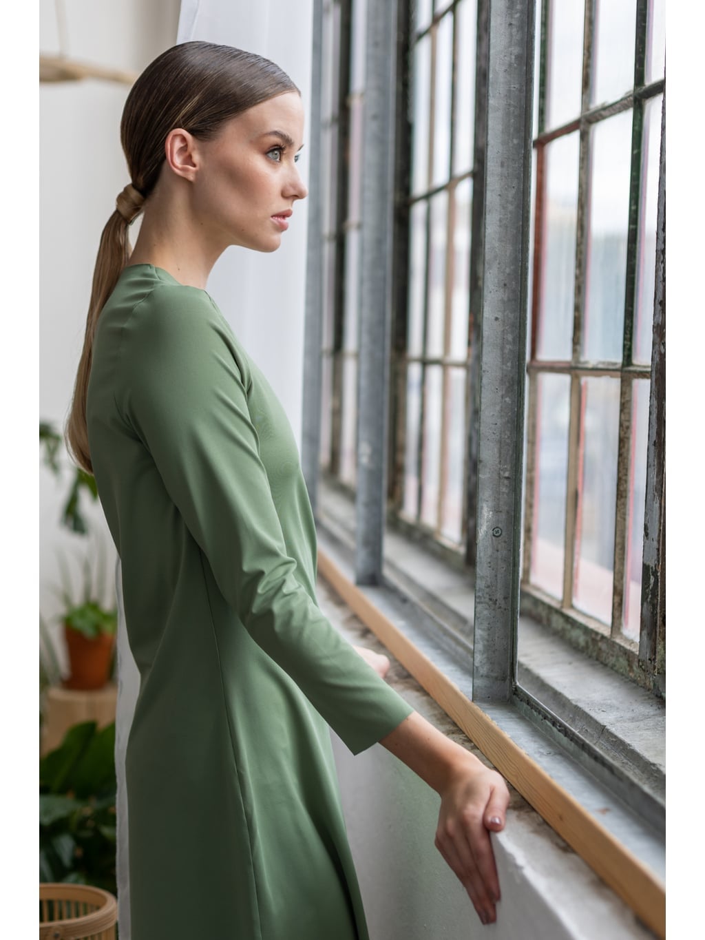 Simple Olive Green Long Sleeve Dress Simple Olive Green Long Sleeve Dress — Simple Olive Green Outfits