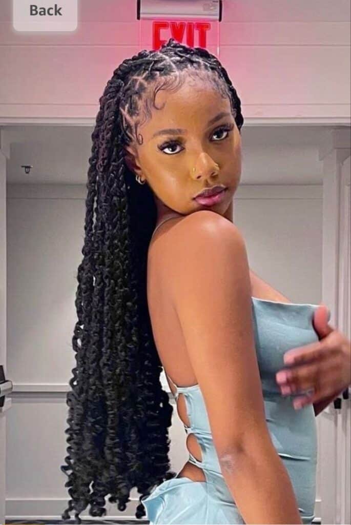 Long Black Passion Twists With Braided Accents and Baby Hairs — Simple Passion Twists Hairstyles