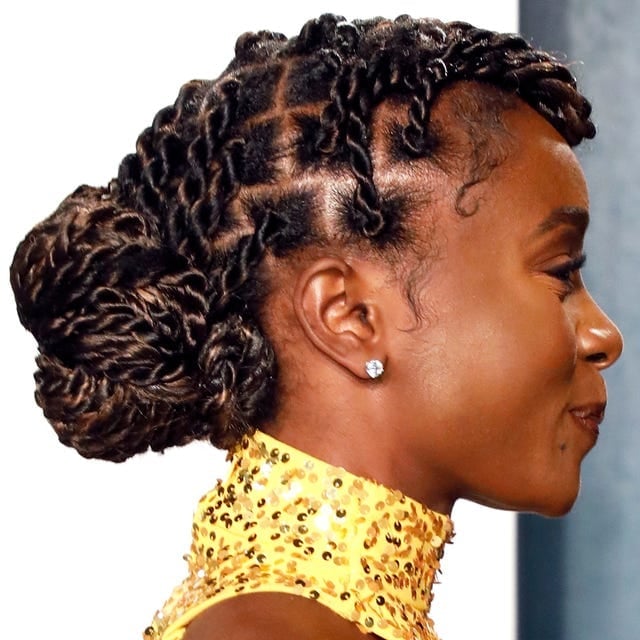 Black And Brown Highlighted Passion Twist Updo — Simple Passion Twists Hairstyles