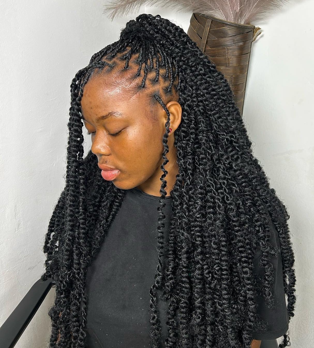 Very Long Black Passion Twists High Ponytail — Simple Passion Twists Hairstyles