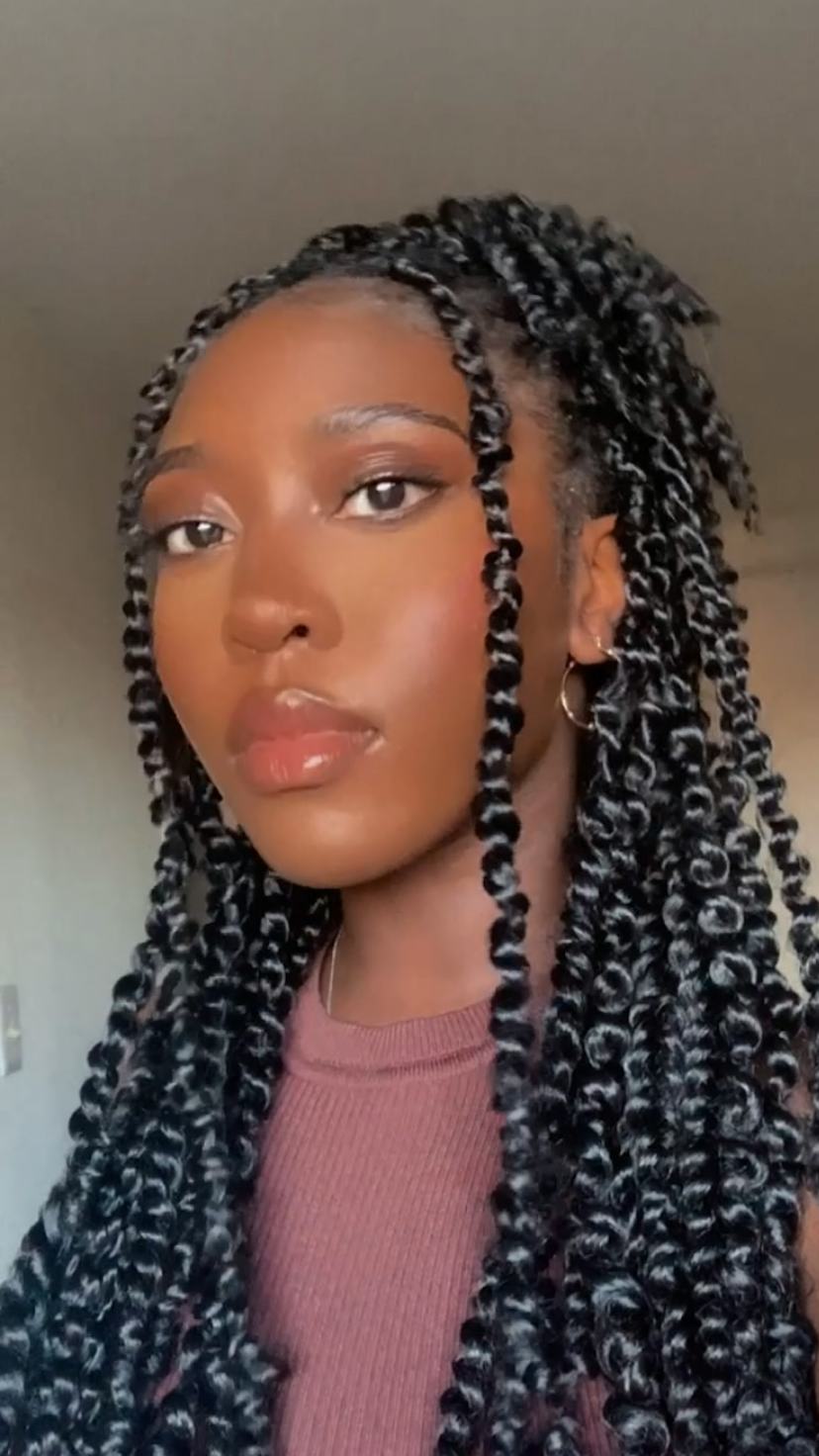 Defined Mid-Back Black Passion Twists, Wavy — Simple Passion Twists Hairstyles