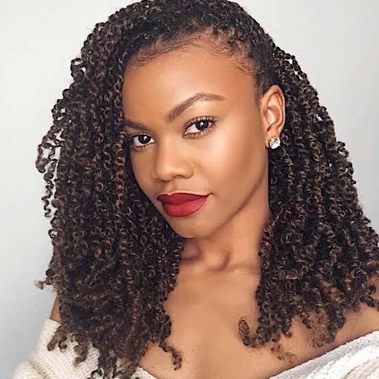 Collarbone Dark Brown Passion Twists With Highlights — Simple Passion Twists Hairstyles