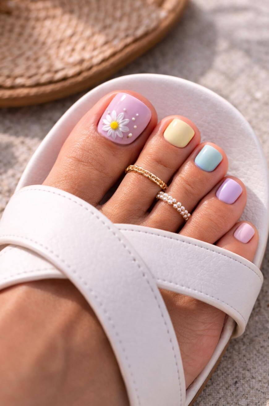 Pastel French Tip Pedicure Pastel French Tip Pedicure — Simple Pedicure Nails