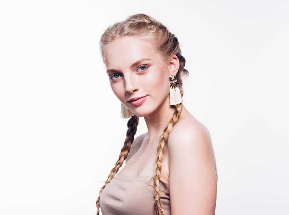 Collarbone Blonde Pigtail Braids Collarbone Blonde Pigtail Braids — Simple Pigtails Braids