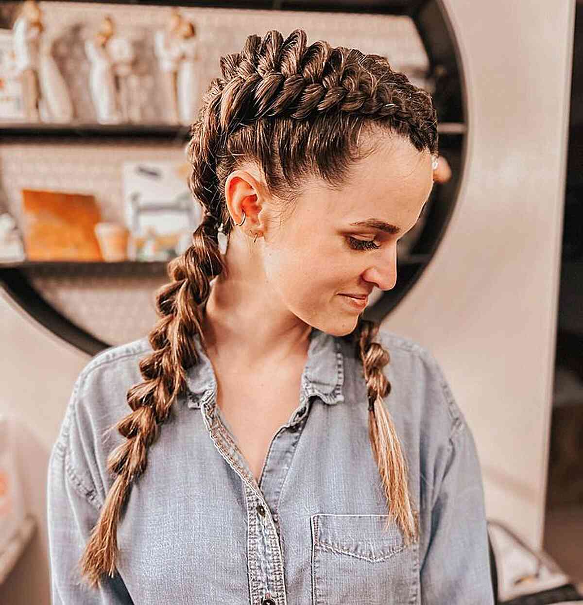 Brown Fishtail Pigtails With Blonde Brown Fishtail Pigtails With Blonde — Simple Pigtails Braids