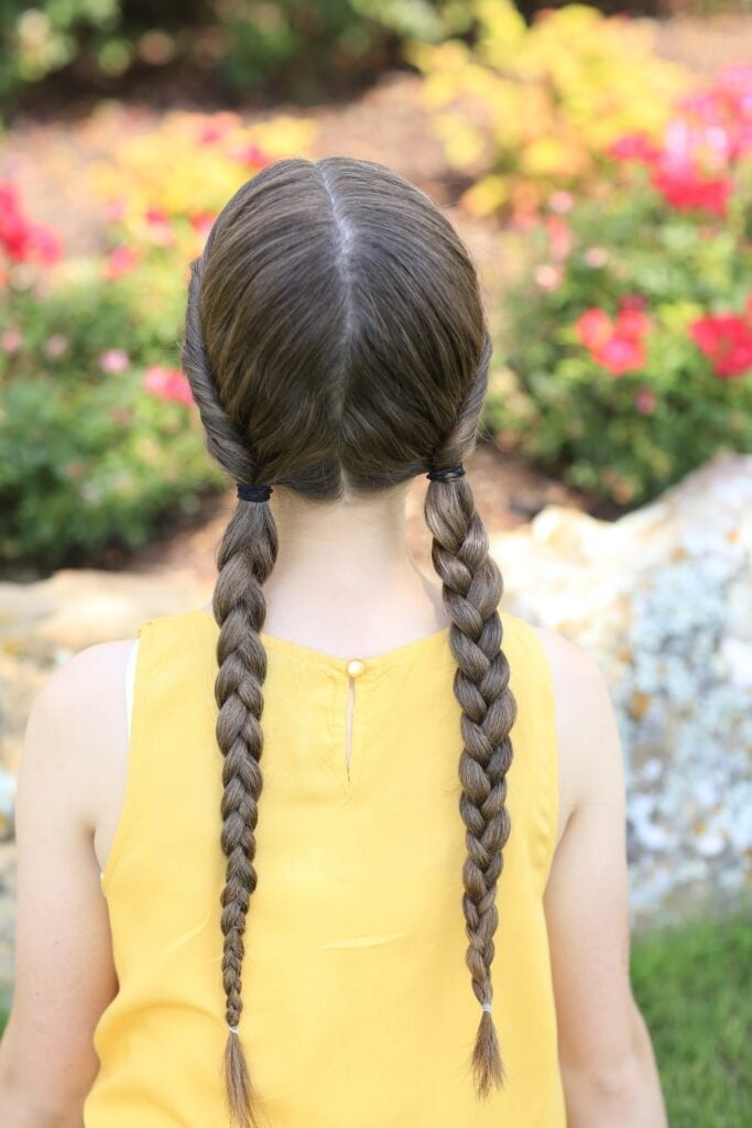Smooth Brown Pigtail Braids Smooth Brown Pigtail Braids — Simple Pigtails Braids