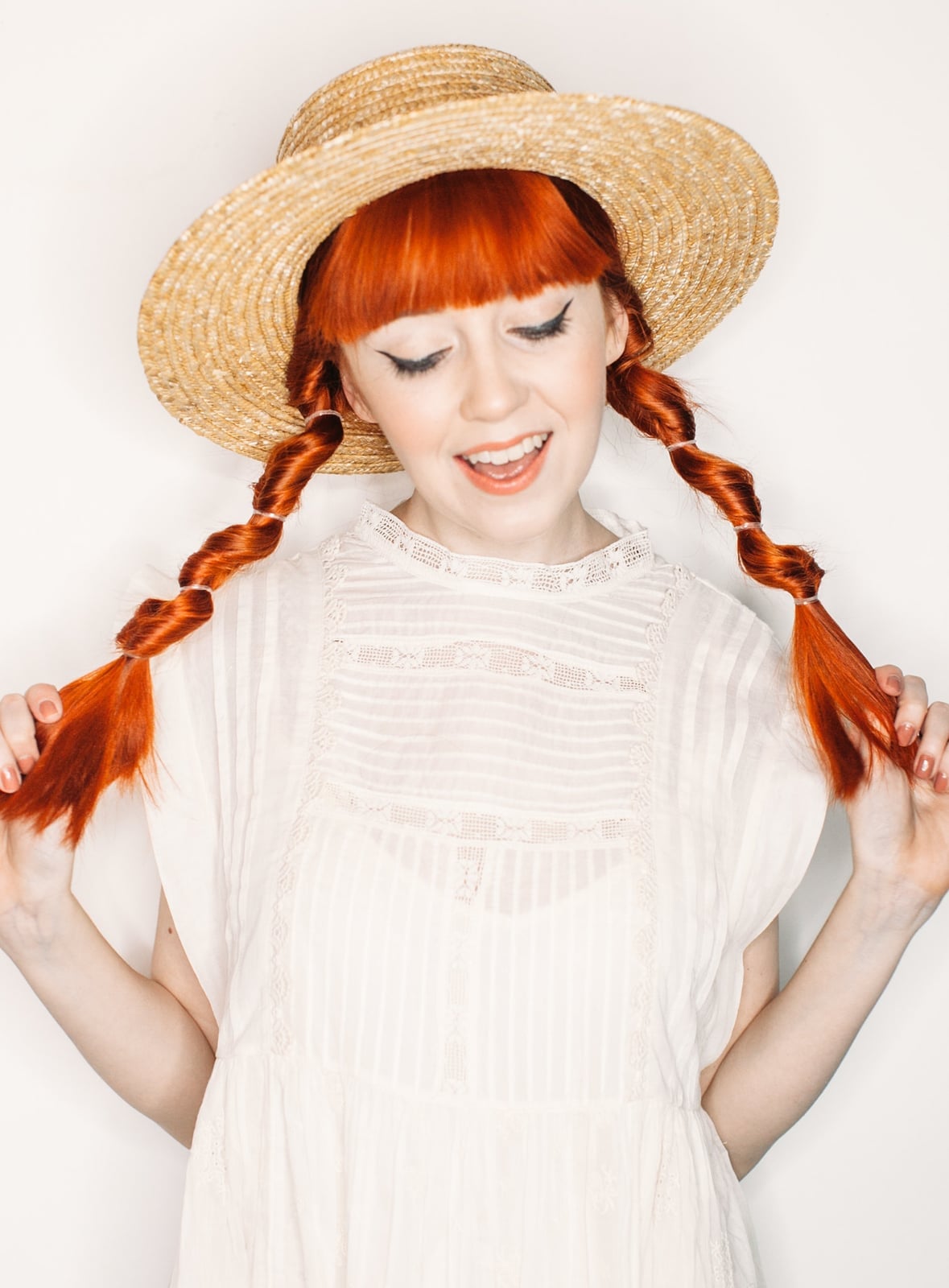 Vibrant Red Twisted Pigtail Braids Vibrant Red Twisted Pigtail Braids — Simple Pigtails Braids