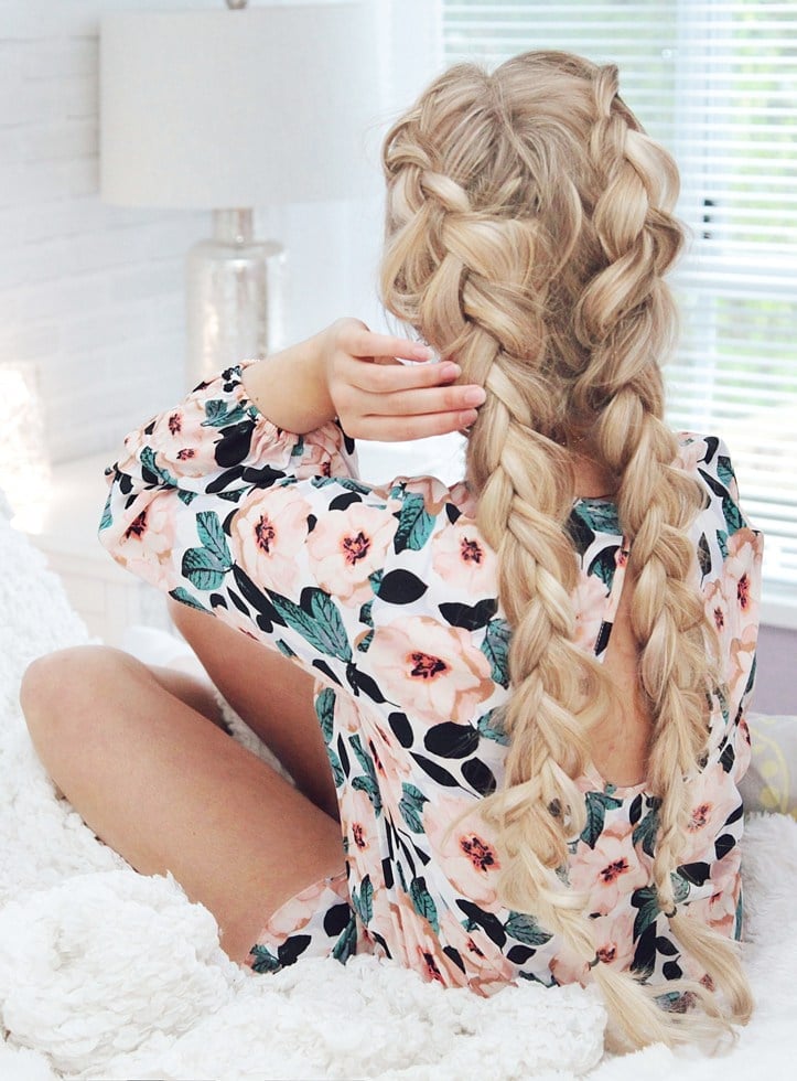 Long, Thick Ash Blonde Braids Long, Thick Ash Blonde Braids — Simple Pigtails Braids