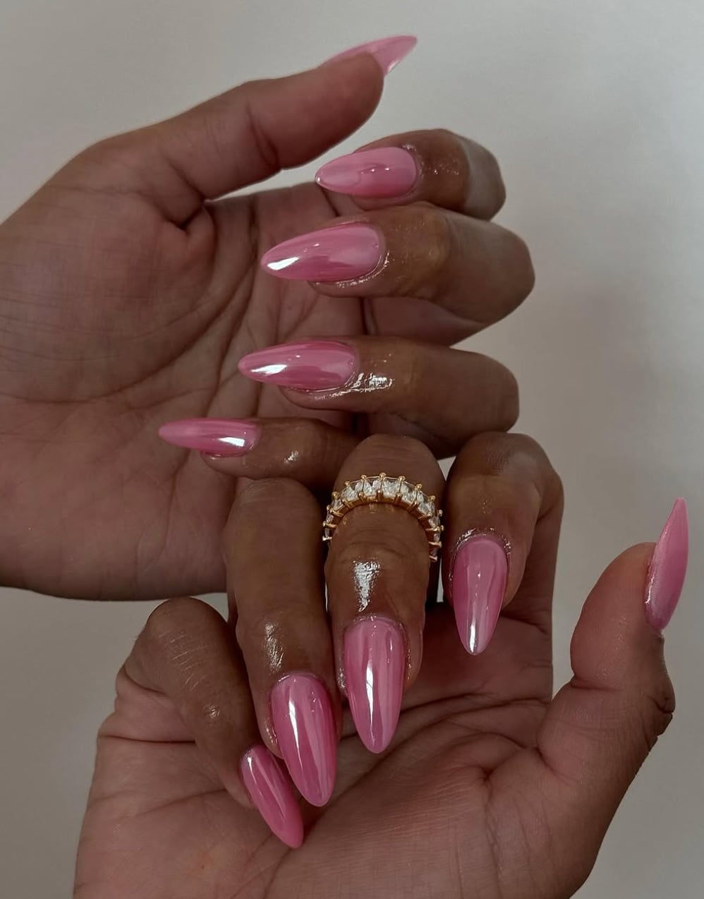 Long Stiletto Vibrant Pink Chrome Nails Long Stiletto Vibrant Pink Chrome Nails — Simple Pink Chrome Nails