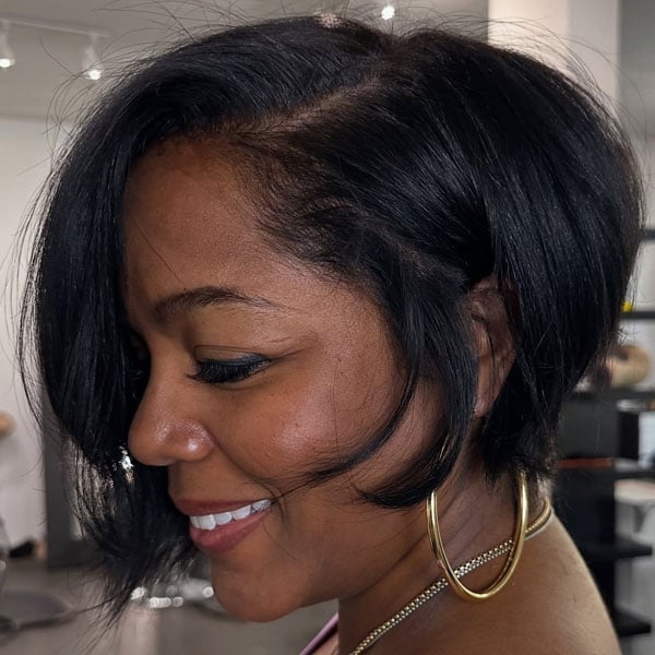 Sleek Chin Length Black Bob — Simple Pixie Bob