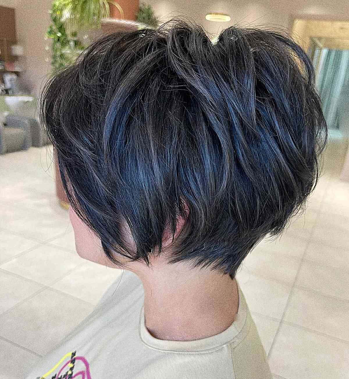 Dark Brown Bob With Crown Volume — Simple Pixie Bob