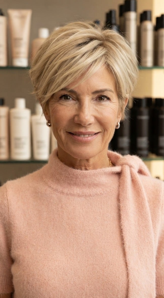 Vanilla Blonde Pixie Bob With Layered Volume — Simple Pixie Bob