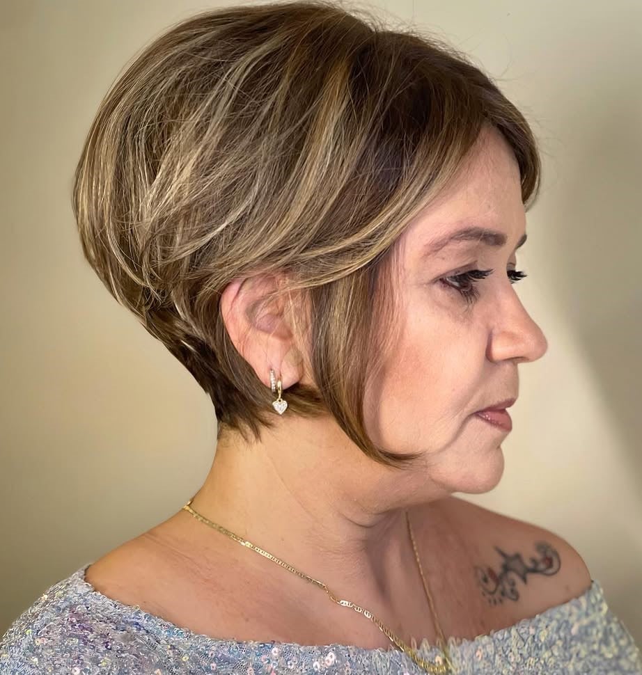 Stacked Dark Blonde Bob With Tapered Neckline — Simple Pixie Bob