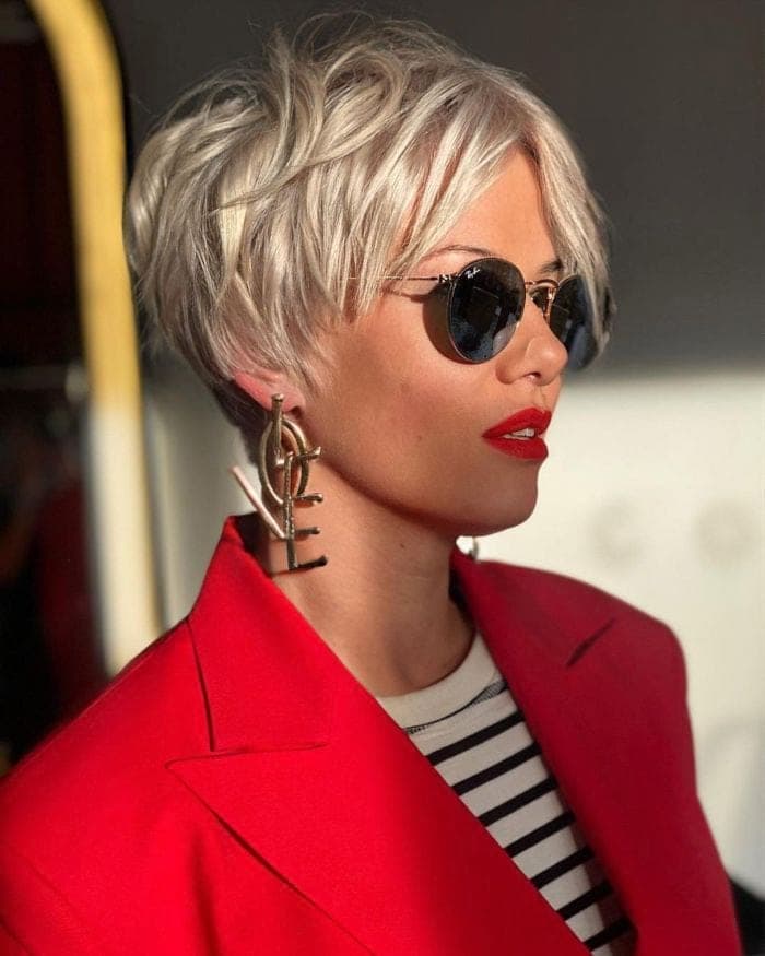 Ash Blonde Chin Length Pixie Bob — Simple Pixie Bob