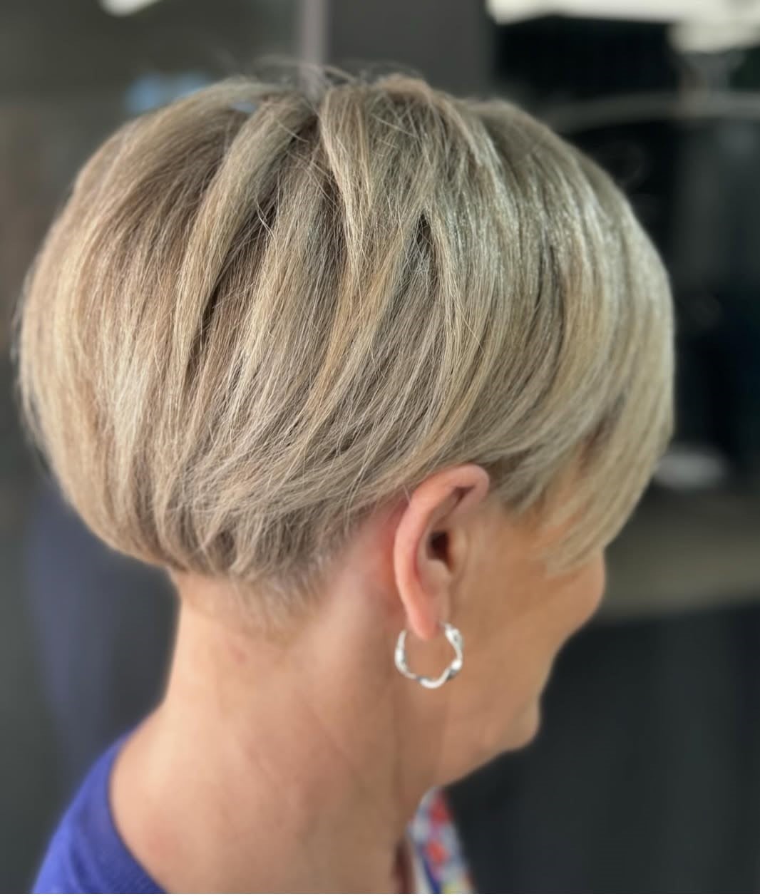 Ash Blonde Stacked Pixie Bob — Simple Pixie Bob Haircut