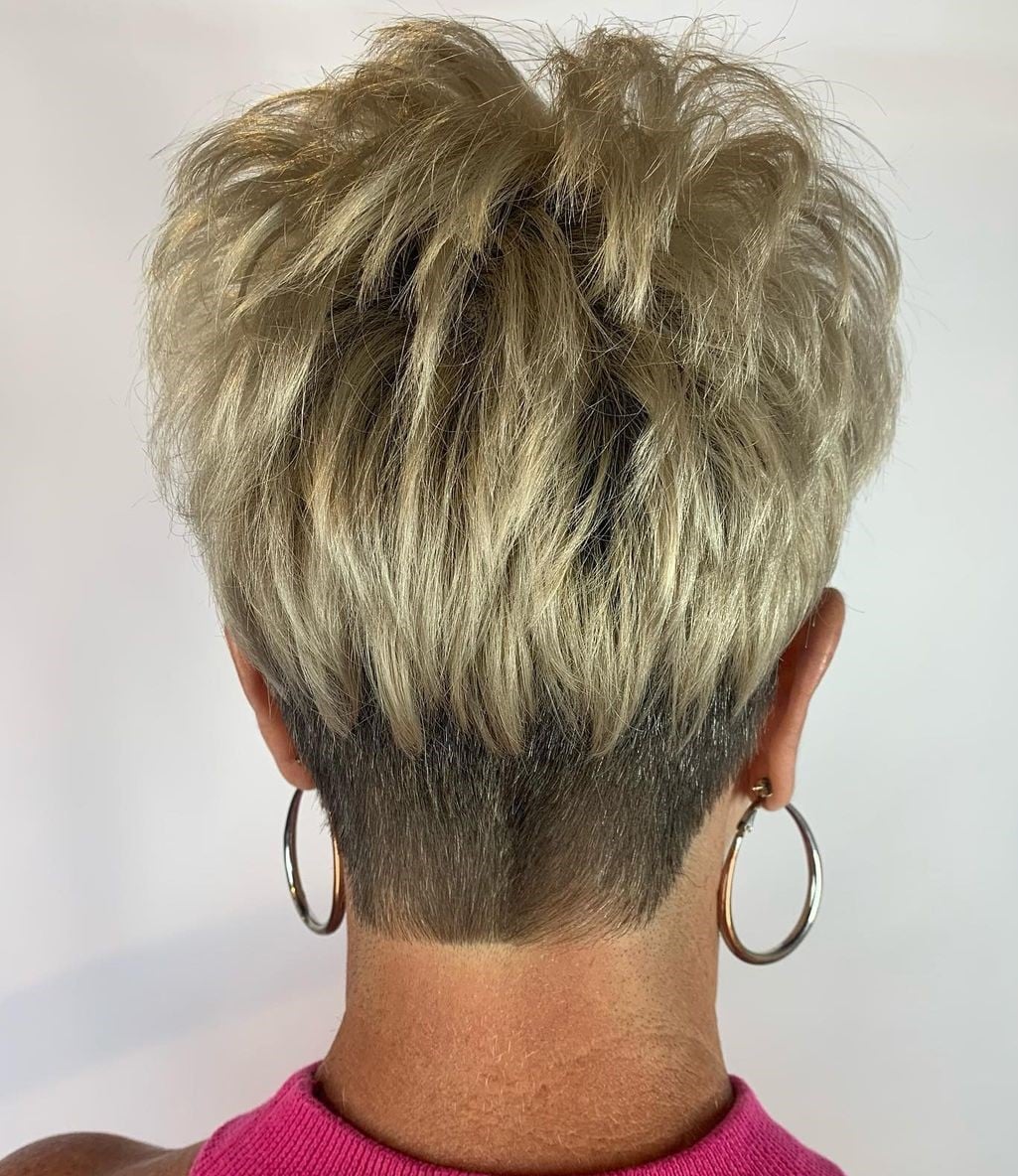 Textured Pixie With Shaved Nape — Simple Pixie Hairstyles