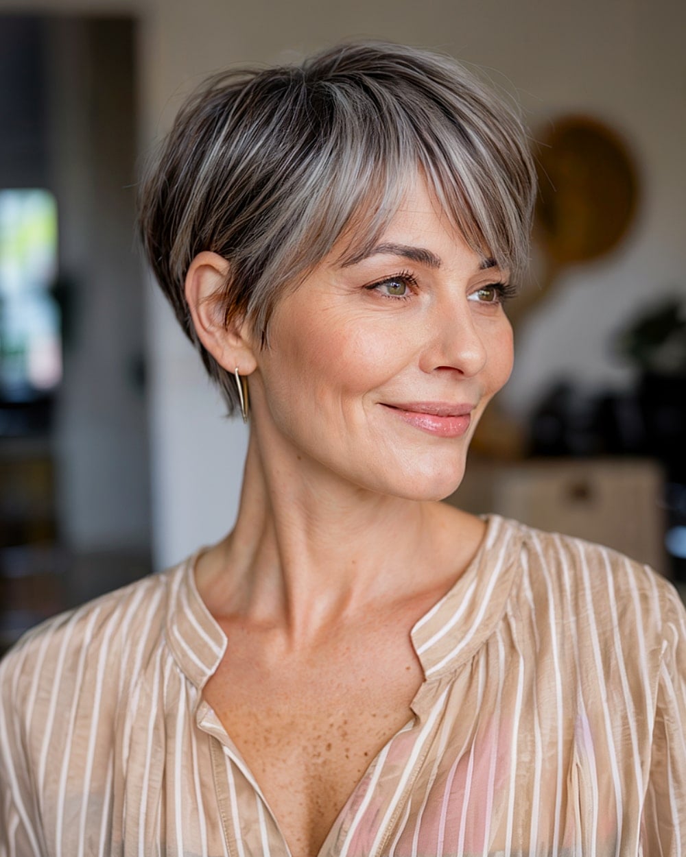 Dimensional Grey Blonde Pixie With Soft Texture — Simple Pixie Hairstyles
