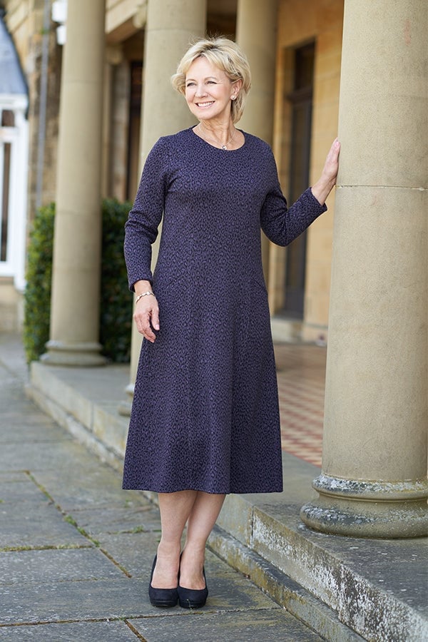 Dark Plum Textured Knit Midi Dress Dark Plum Textured Knit Midi Dress — Simple Plum Dress