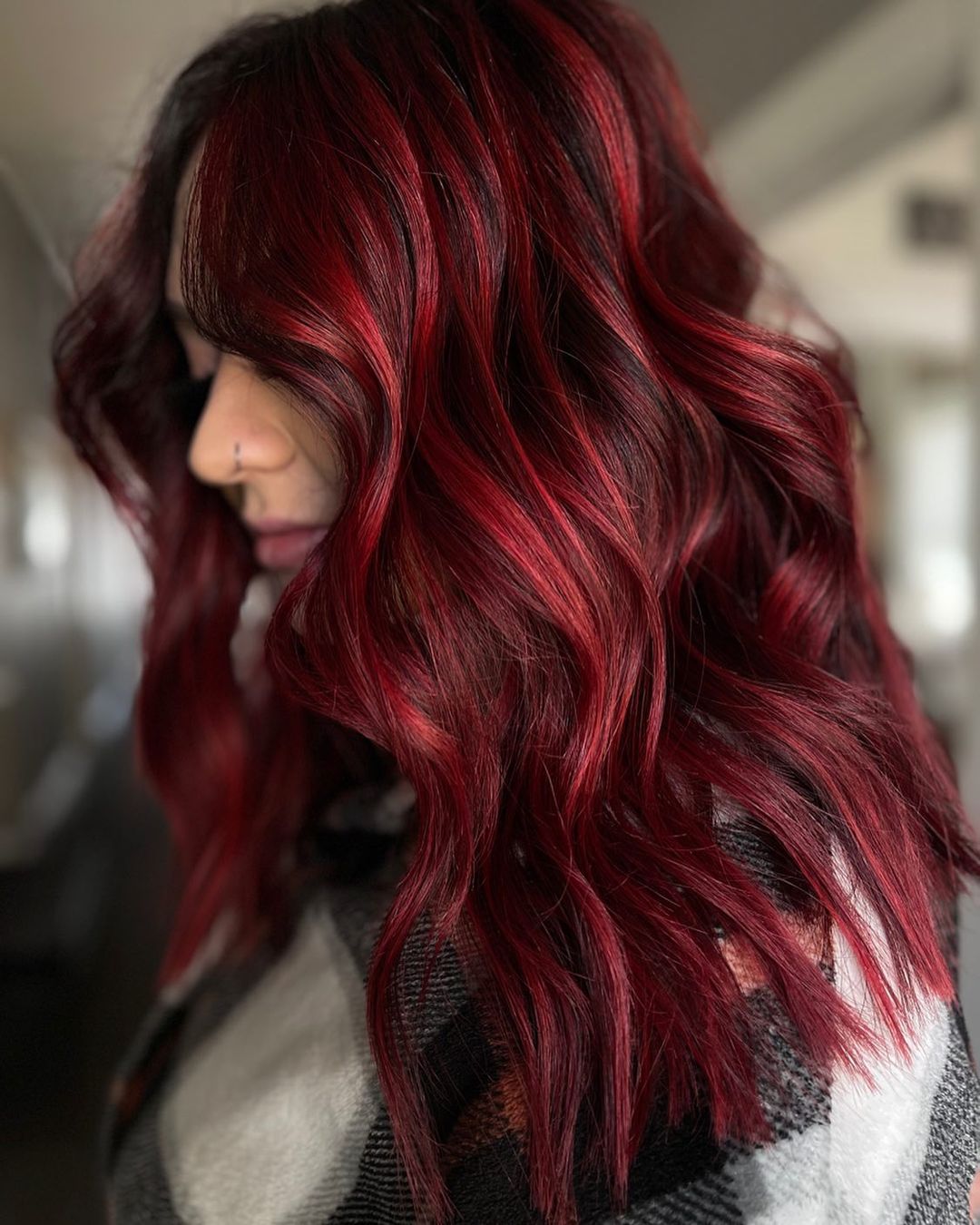 Deep Red Base With Brighter Red Highlights — Simple Red Highlights
