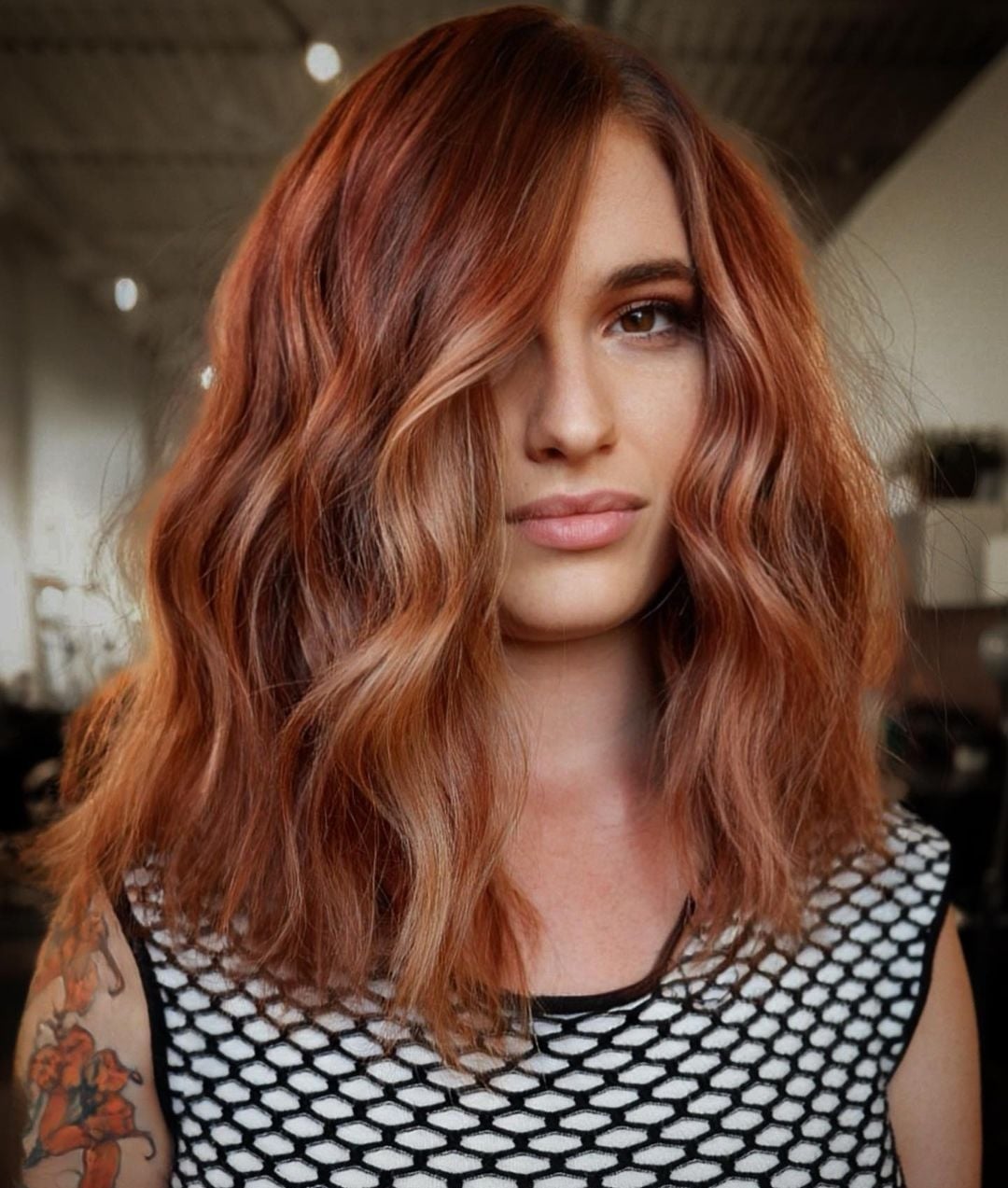 Shoulder Length Ginger With Blonde Highlights — Simple Red Highlights
