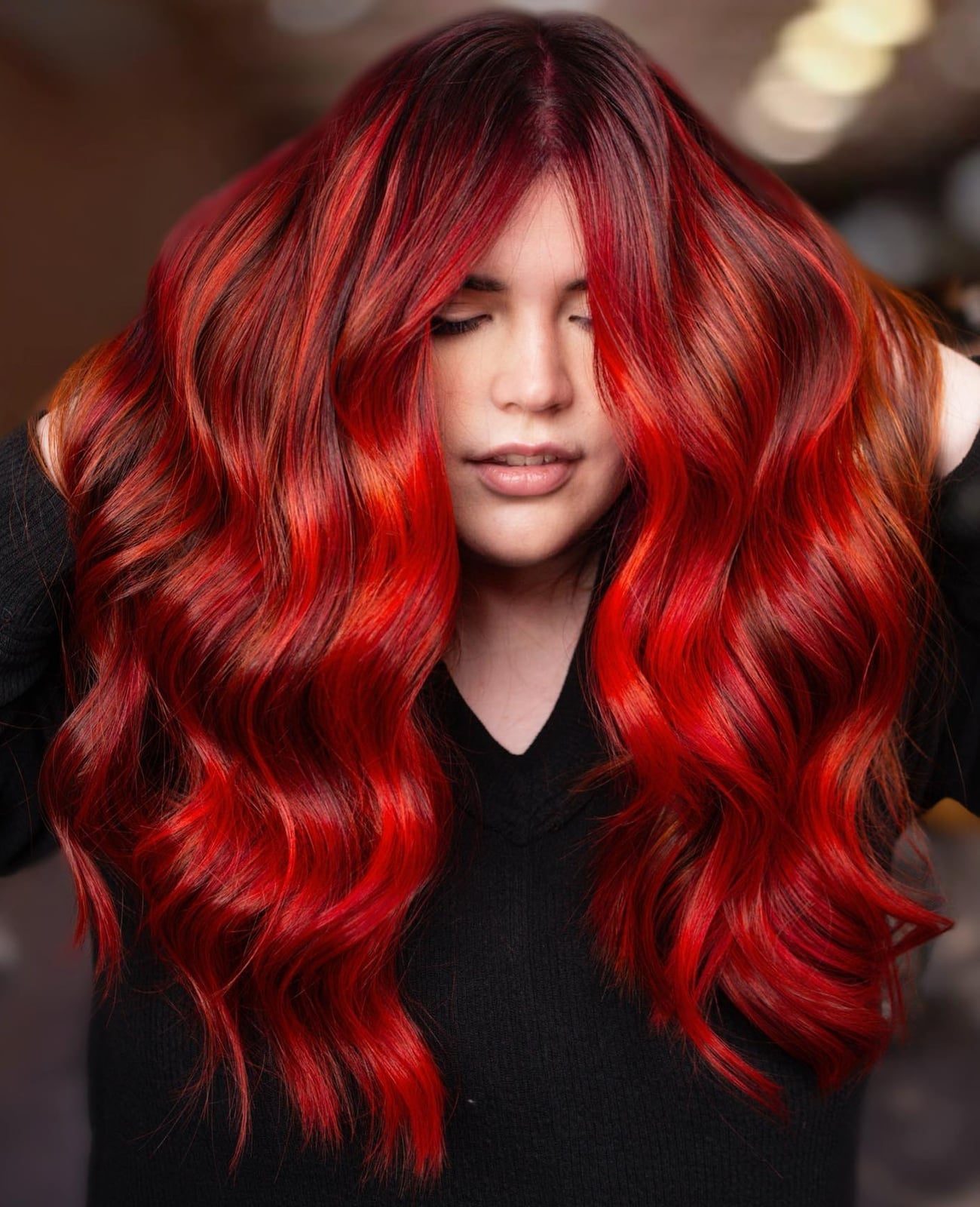 Rich Red Base With Subtle Lighter Red Highlights — Simple Red Highlights