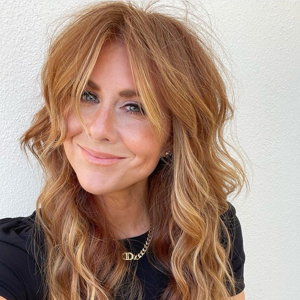 Mid-Back Strawberry Blonde Shag Mid-Back Strawberry Blonde Shag — Simple Shag Haircut