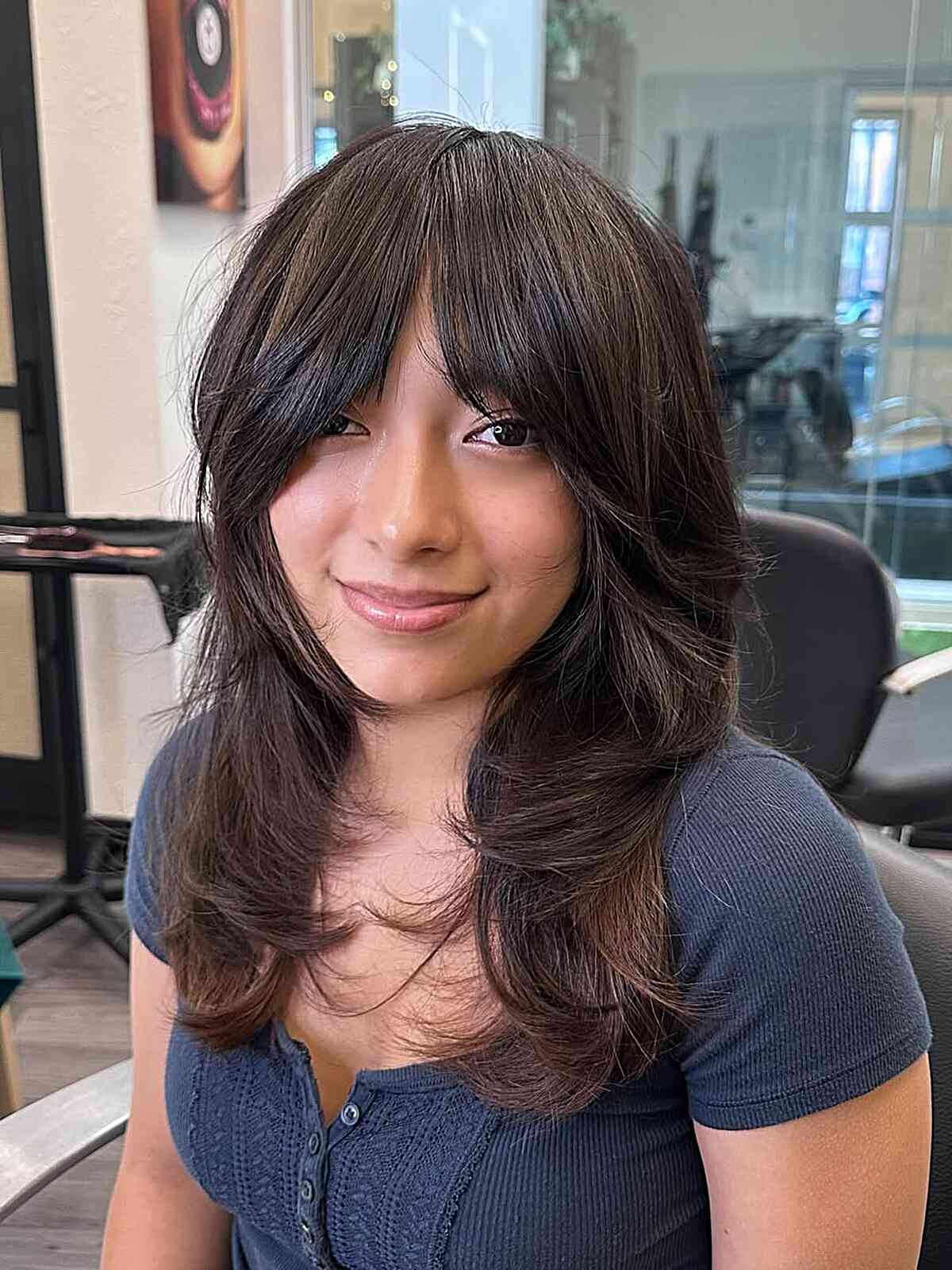 Mid-Back Ash Blonde Shag With Balayage And Long Layers, Wavy Mid-Back Ash Blonde Shag With Balayage And Long Layers, Wavy — Simple Shag Hairstyles