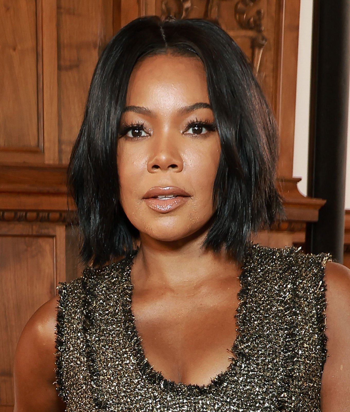 Sleek Chin Length Black Bob Sleek Chin Length Black Bob — Simple Shaggy Bob