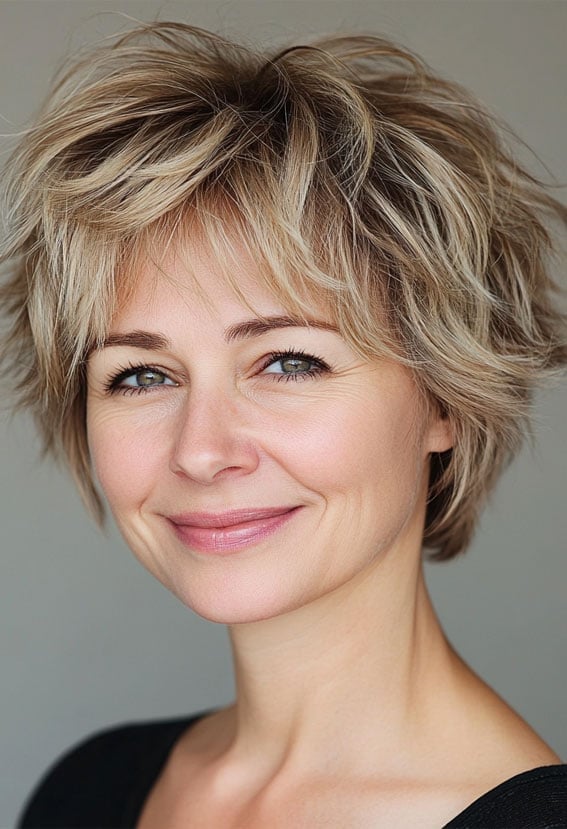 Ear Length Shaggy Pixie With Short Bangs Ear Length Shaggy Pixie With Short Bangs — Simple Shaggy Bob