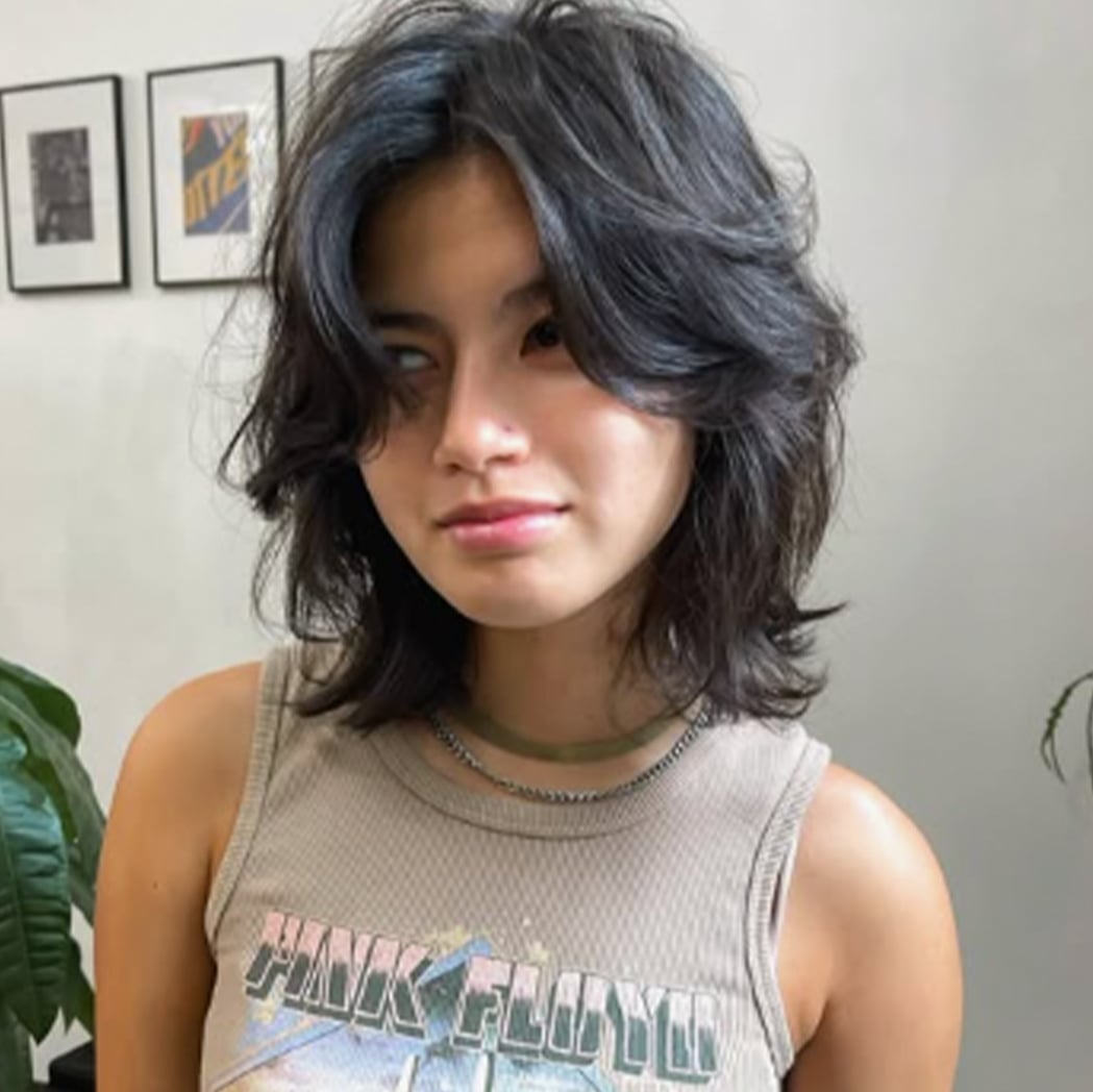 Collarbone Dark Brown Shag With Face-Framing Layers — Simple Shaggy Bob Haircut