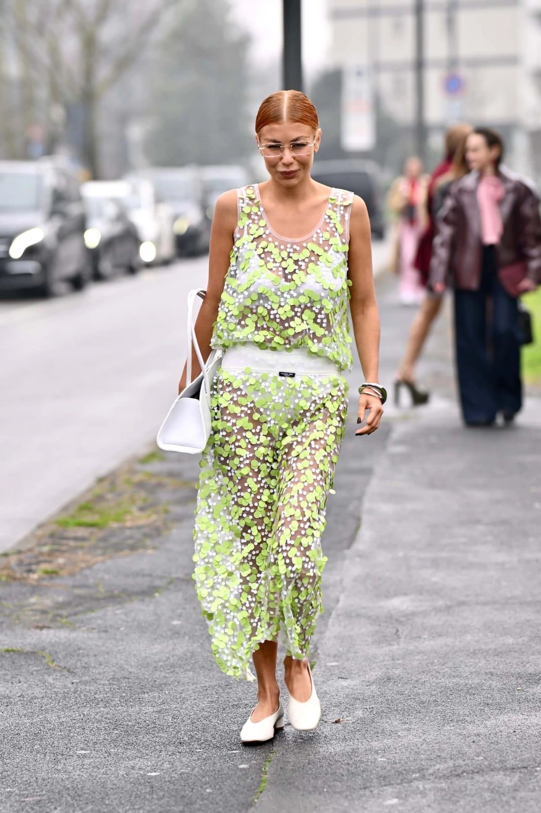 Sheer Green Floral Dress with White Underlayer — Simple Sheer Top Outfit