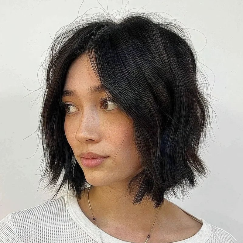 Collarbone Bob Dark Brown With Balayage — Simple Short Bob Hairstyles