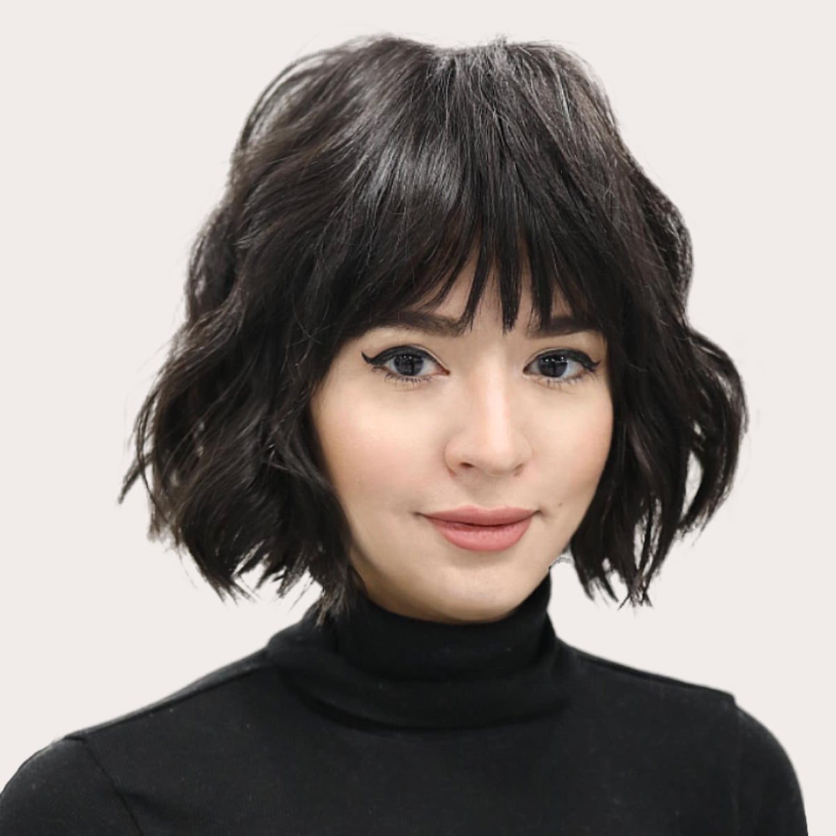 Chin Bob Wispy Bangs Loose Waves — Simple Short Bob Hairstyles