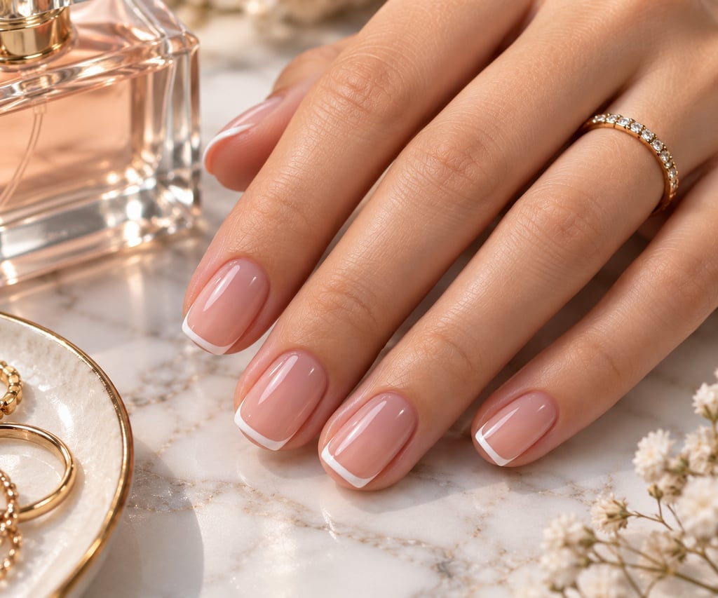 Sheer Pink French Tip Short Square Nails Sheer Pink French Tip Short Square Nails — Simple Short Classy Nails