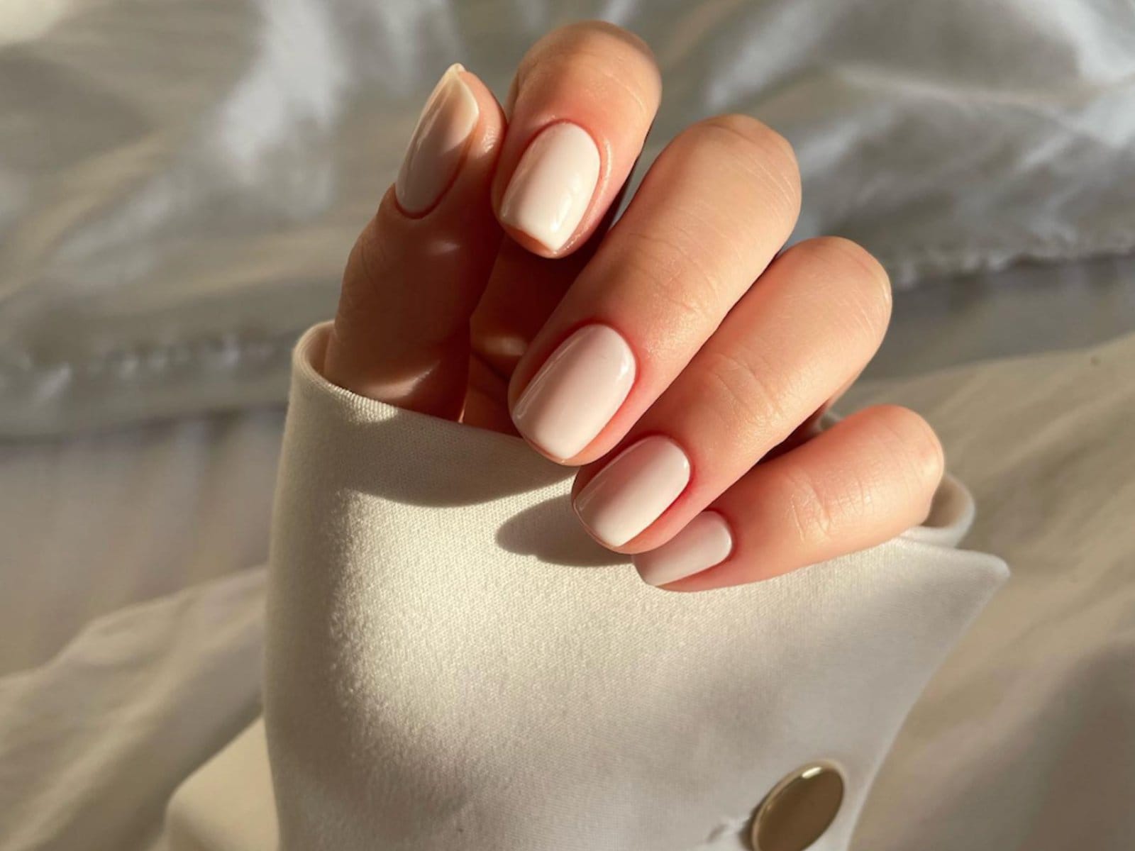 Soft Milky Pink Short Square Nails Soft Milky Pink Short Square Nails — Simple Short Classy Nails