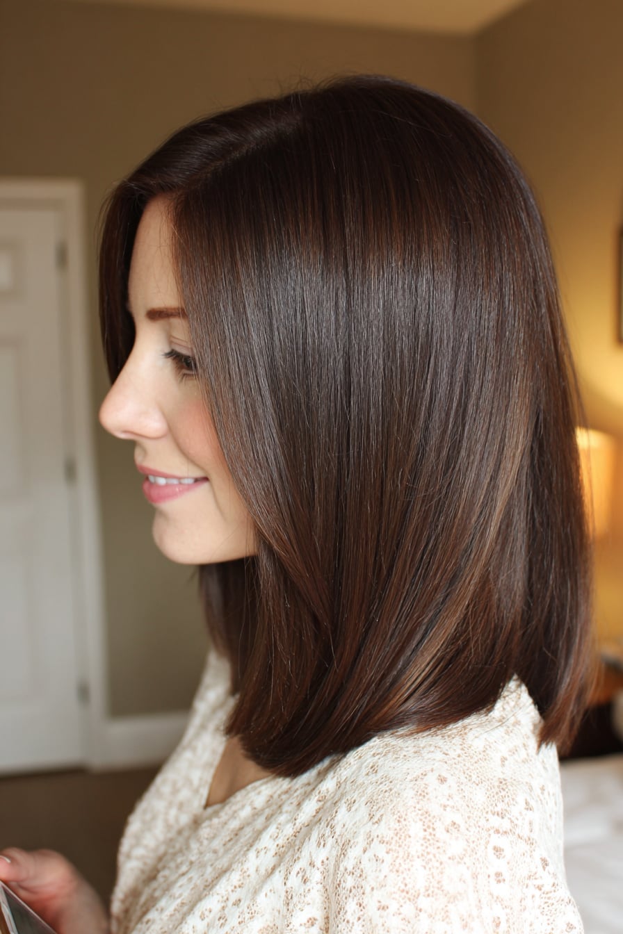 Sleek Shoulder Cut With Subtle Layers — Simple Shoulder Length Haircuts