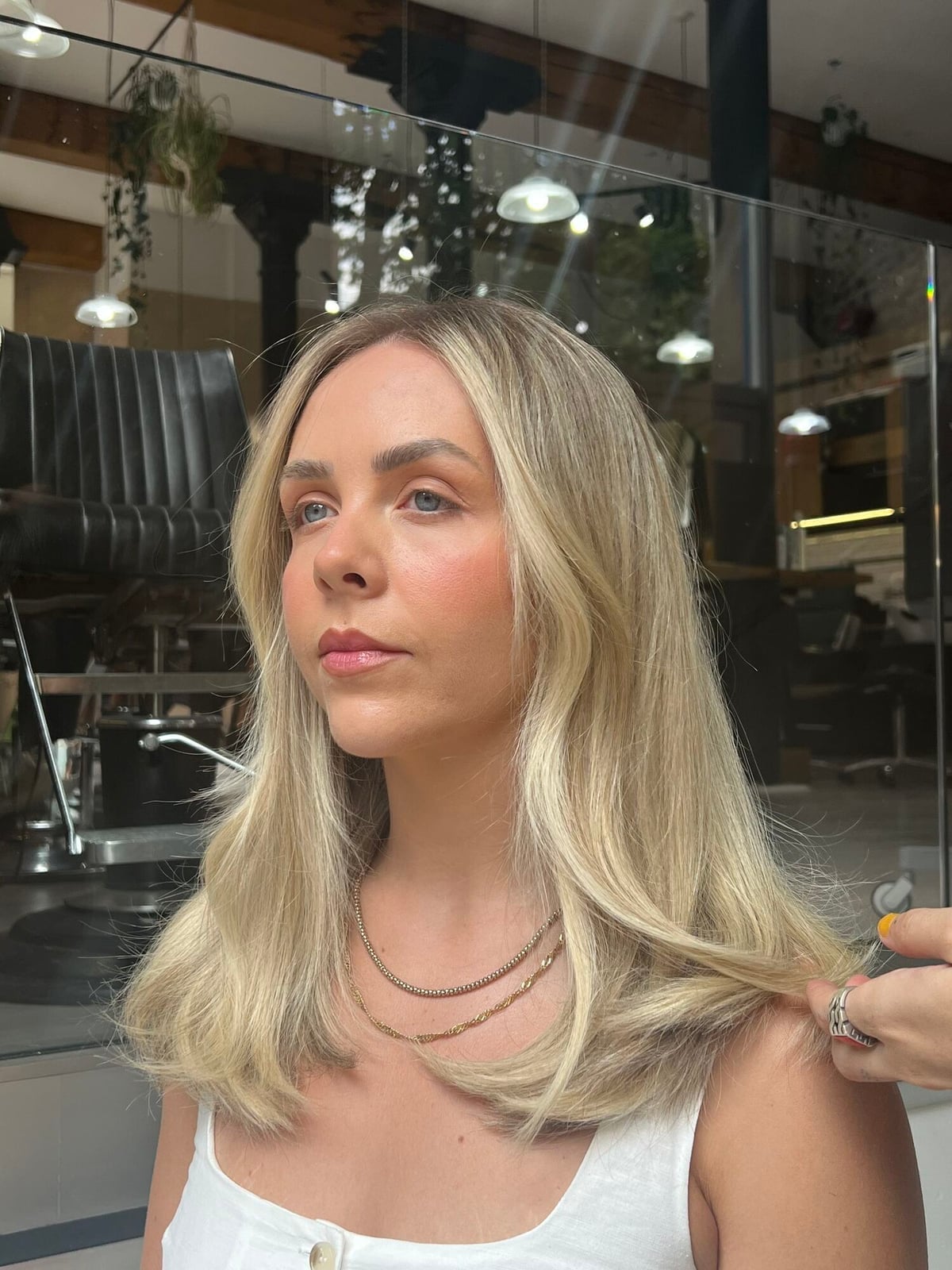 Layered Dark Brown Lob With Waves — Simple Shoulder Length Haircuts