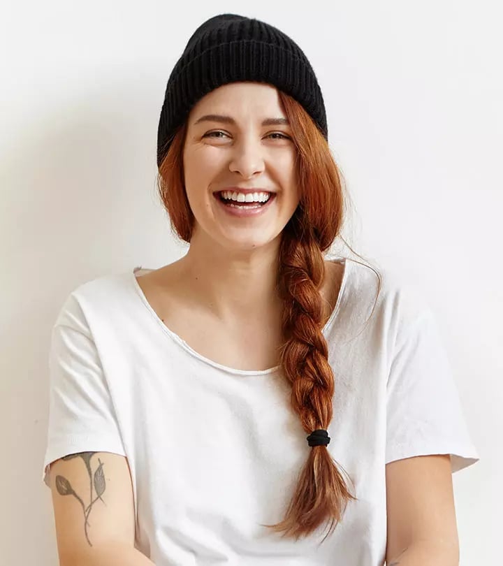 Mid-Back Red Fishtail Braid — Simple Side Part Braids