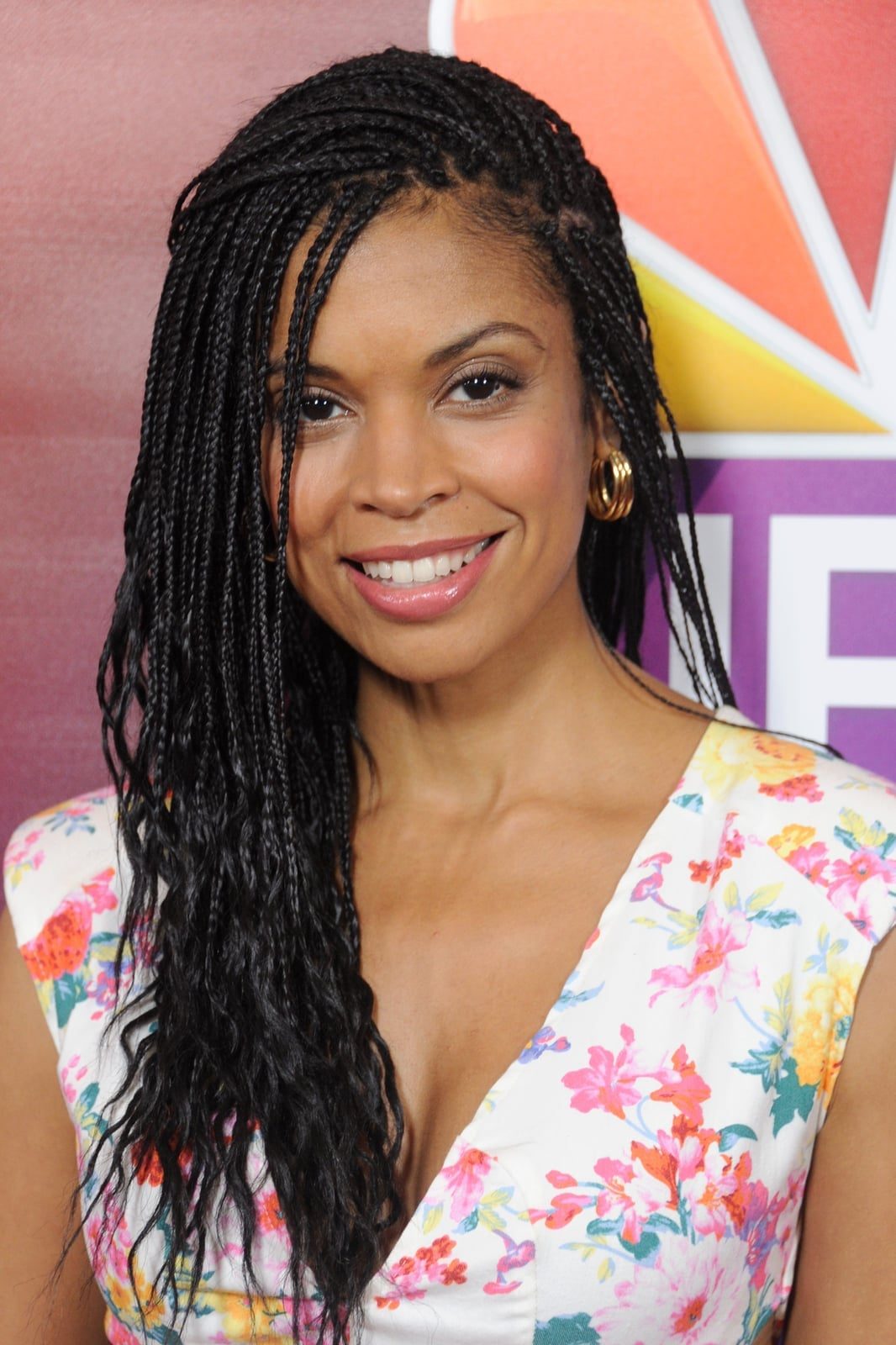 Mid-Back Thick Box Braids With Beads — Simple Side Part Braids