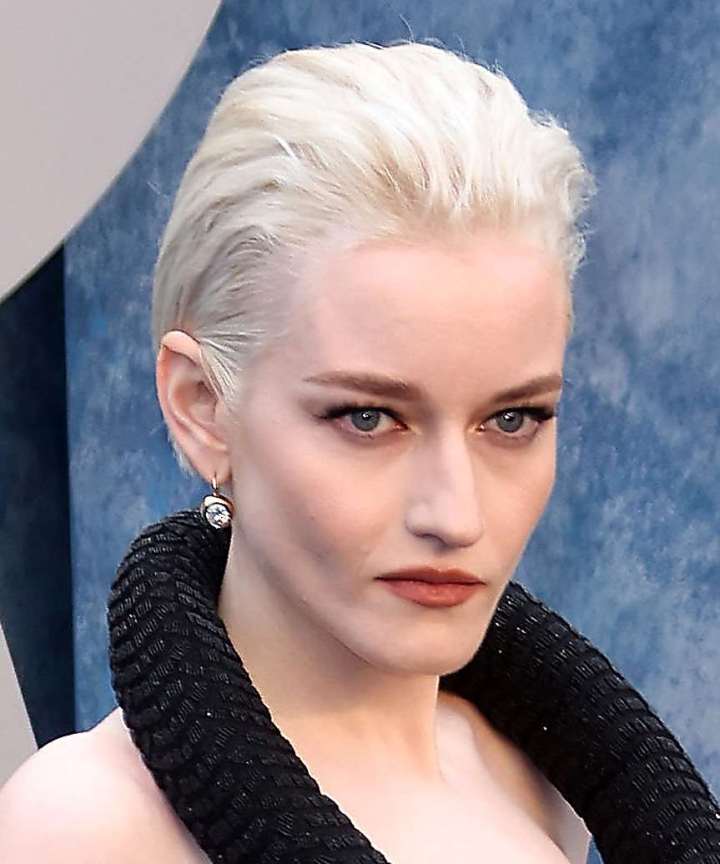 Slicked Back Blonde Hair with Textured Collar — Simple Slicked Back