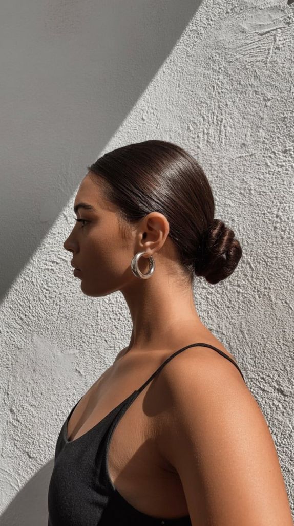 Spaghetti Strap Tank Top with Slicked Back Bun — Simple Slicked Back
